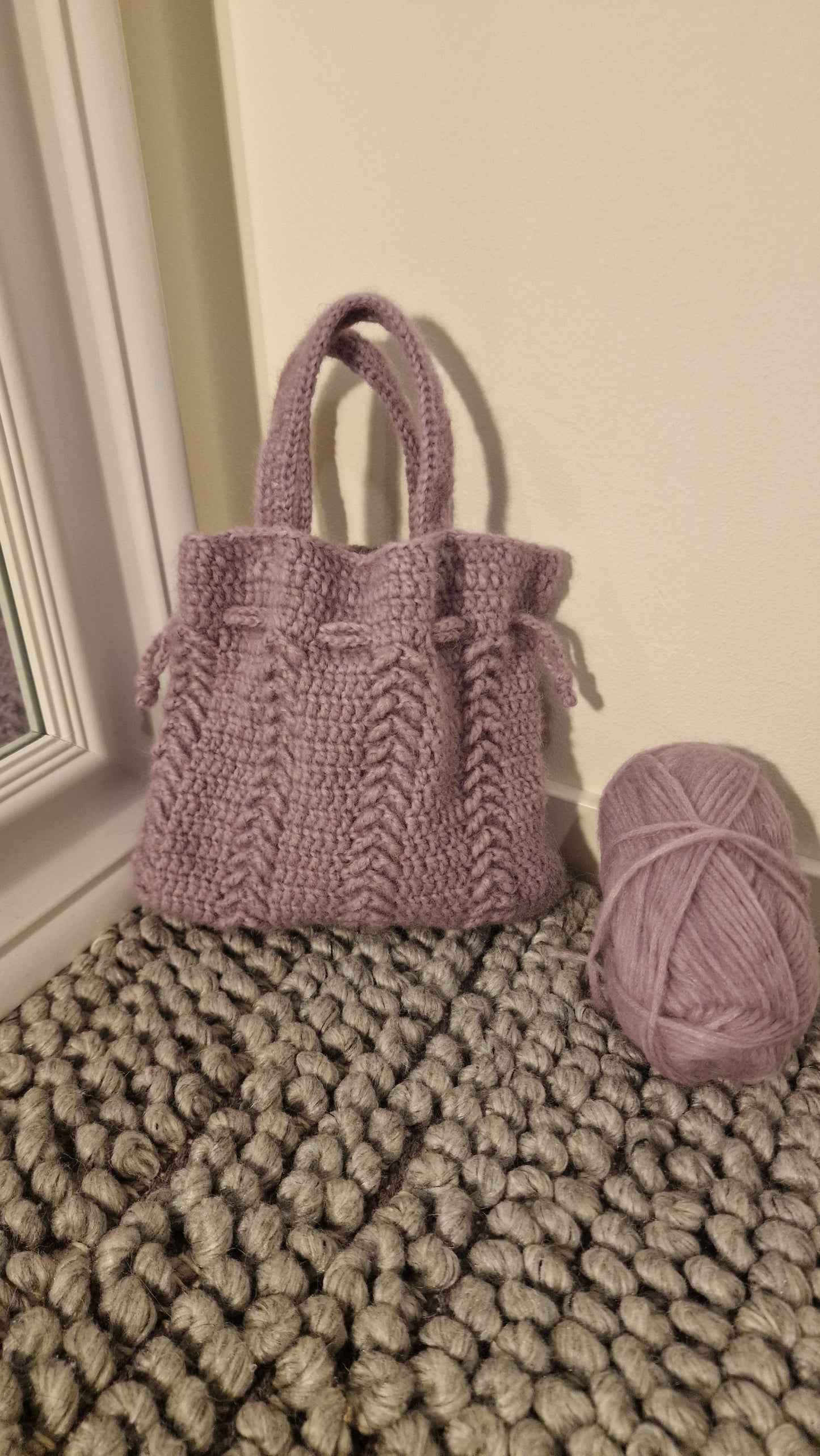 Handmade crocheted small tote bag