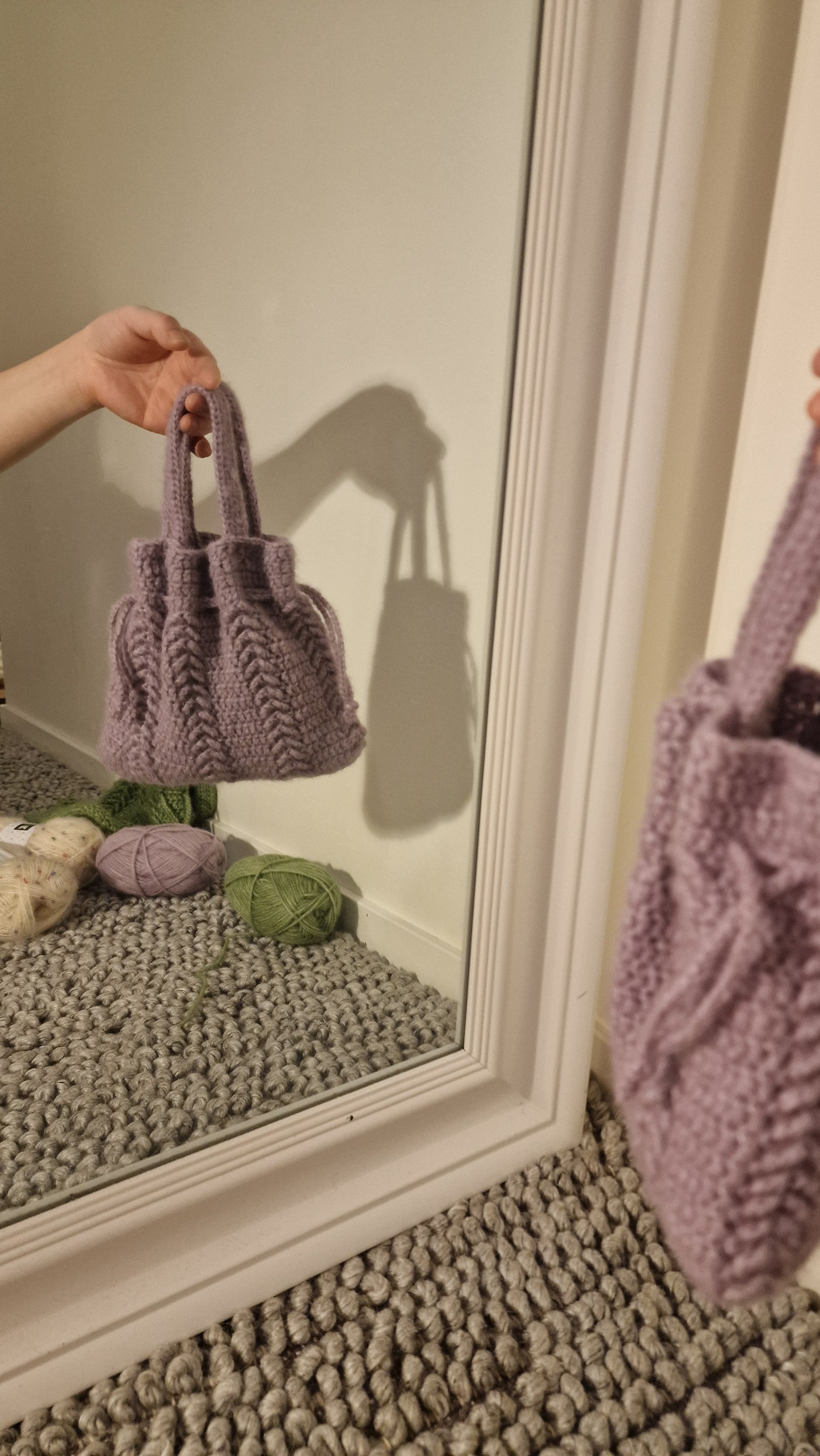 Handmade crocheted small tote bag